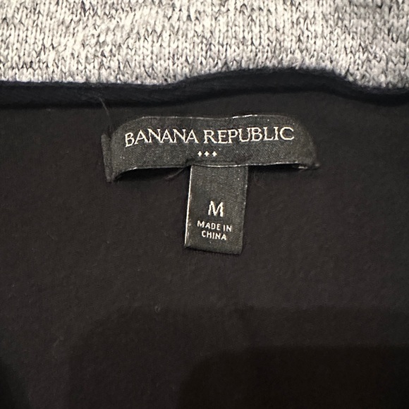 Banana Republic Mens Full Zip Up Button Front Sweater Jacket Light Gray Size M - Picture 4 of 8